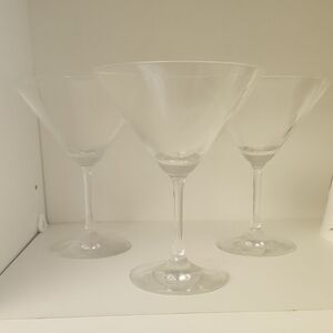 Elegant Clear Glass Martini Glasses Set